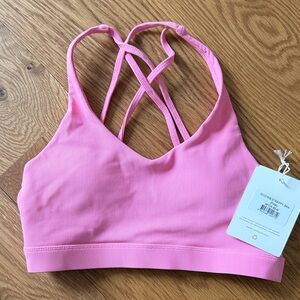 Allfenix Eco Rib Strappy Sports Bra Pink/with Tags